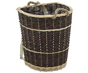 vidaXL Cesta per Legna con Spallacci 44,5x37x50cm Salice Naturale