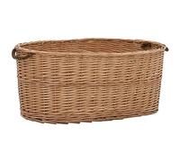 vidaXL Cesta per Legna da Ardere con Spallacci Maniglie Rustica Robusta Versatile Portalegna Trasporto Tronchi 78x54x34 cm in Salice Naturale