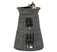 vidaXL Ceste Gatti con Cuscini Grigio 3pz 47x34x60cm Salice Naturale