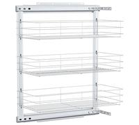 vidaXL Cesto a 3 ripiani in metallo da cucina, 47 x 25 x 56 cm