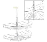 VIDAXL - Cestello Metallico a 2 Livelli Argento Rotabile 180 75x38x80cm