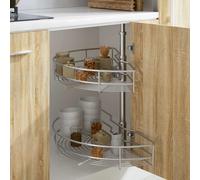 vidaXL Cestello Metallico a 2 Livelli Argento Rotabile 180° 75x38x80cm