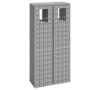 vidaXL Cesti a Gabbione a Torre 2 pz 40x40x180 cm in Ferro