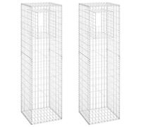 vidaXL Cesti a Gabbione a Torre 2 pz 50x50x180 cm in Ferro