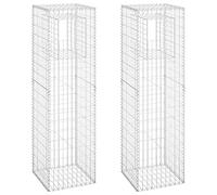 vidaXL Cesti a Gabbione a Torre 2 pz 50x50x180 cm in Ferro