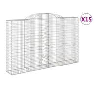 VIDAXL - Cesti Gabbioni Ad Arco 15 Pz 300x50x180/200 Cm Ferro Zincato