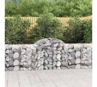 vidaXL Cesti Gabbioni ad Arco 2 pz 200x50x80/100 cm Ferro Zincato