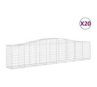vidaXL Cesti Gabbioni ad Arco 20 pz 400x50x80/100 cm Ferro Zincato