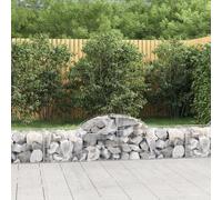 vidaXL Cesti Gabbioni ad Arco 3 pz 200x50x40/60 cm Ferro Zincato