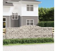 vidaXL Cesti Gabbioni ad Arco 4 pz 400x30x120/140 cm Ferro Zincato