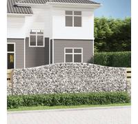 vidaXL Cesti Gabbioni ad Arco 7 pz 400x30x120/140 cm Ferro Zincato