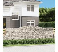 vidaXL Cesti Gabbioni ad Arco 7 pz 400x30x120/140 cm Ferro Zincato