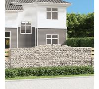 vidaXL Cesti Gabbioni ad Arco 9 pz 400x30x120/140 cm Ferro Zincato