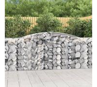 vidaXL Cesti Gabbioni ad Arco 9 pz 400x50x100/120 cm Ferro Zincato