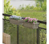 vidaXL Cestino Appendibile per Piante 2 pcs Grigio 48 x 22 x 15 cm