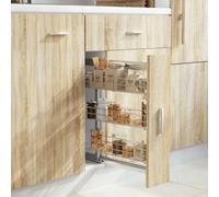 vidaXL Cestino da Cucina in Rete a 3 Livelli Argento 47x15,5x55,5 cm