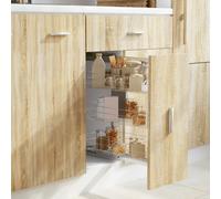 vidaXL Cestino da Cucina in Rete a 3 Livelli Argento 47x25x56 cm