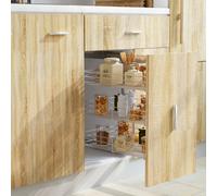 vidaXL Cestino da Cucina in Rete a 3 Livelli Argento 47x35x56 cm