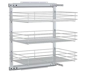 vidaXL Cestino da Cucina in Rete a 3 Livelli Argento 47x35x56 cm