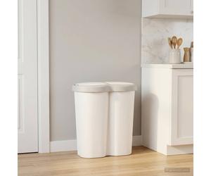 vidaXL Cestino della Spazzatura Bianco 48 x 30 x 51 cm PP
