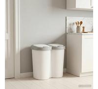vidaXL Cestino della Spazzatura Bianco 49,5 x 30 x 46,5 cm PP