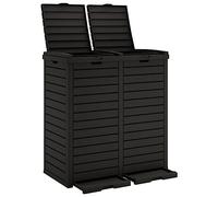 vidaXL Cestino per Rifiuti da Esterno Nero 78x41x86 cm Polipropilene