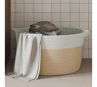 vidaXL Cestino Portaoggetti Beige e Bianco Ø40x25 cm in Cotone