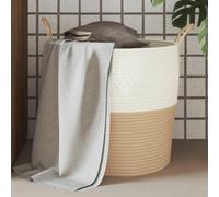 vidaXL Cestino Portaoggetti Beige e Bianco Ø43x38 cm in Cotone
