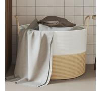 vidaXL Cestino Portaoggetti Beige e Bianco Ø51x33 cm in Cotone