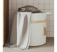 vidaXL Cestino Portaoggetti Bianco Ø38x36 cm in Cotone