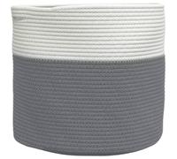 vidaXL Cestino Portaoggetti Grigio e Bianco Ø40x35 cm in Cotone