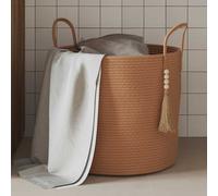 vidaXL Cestino Portaoggetti Marrone Ø40x35 cm in Cotone