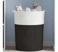 vidaXL Cestino Portaoggetti Nero e Bianco Ø49x65 cm in Cotone