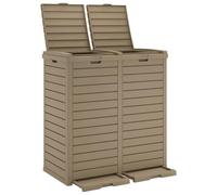 vidaXL Cestino Rifiuti Esterno Marrone Chiaro 78x41x86cm Polipropilene