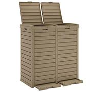 vidaXL Cestino Rifiuti Esterno Marrone Chiaro 78x41x86cm Polipropilene