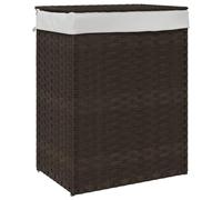 vidaXL Cesto Biancheria Coperchio Marrone Scuro 46x33x60 cm Polyrattan