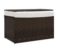 vidaXL Cesto Biancheria Coperchio Marrone Scuro 55,5x35x34 Polyrattan