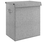vidaXL Cesto Biancheria Pieghevole Grigio 51x34,5x59 cm Lino Finto
