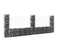 VIDAXL - Cesto Gabbione A U Con 3 Pali In Ferro 260x20x100 Cm