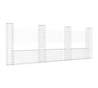 VIDAXL - Cesto Gabbione A U Con 4 Pali In Ferro 380x20x150 Cm