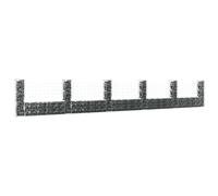 vidaXL Cesto Gabbione a U con 6 Pali in Ferro 620x20x100 cm