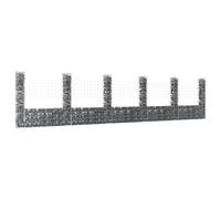 VIDAXL - Cesto Gabbione A U Con 6 Pali In Ferro 620x20x150 Cm