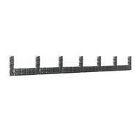 vidaXL Cesto Gabbione a U con 7 Pali in Ferro 740x20x100 cm