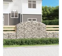 VidaXL Cesto Gabbione ad Arco 200x30x120/140 cm Ferro Zincato