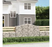 vidaXL Cesto Gabbione ad Arco 200x50x120/140 cm Ferro Zincato