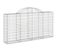 vidaXL Cesto Gabbione ad Arco 200x30x100/120 cm Ferro Zincato