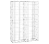 Cesto gabbione con coperchio in filo zincato 150 x 100 x 30 cm