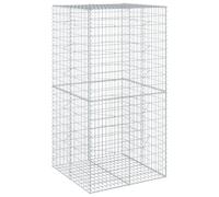 vidaXL Cesto Gabbione con Copertura 100x100x200 cm in Ferro Zincato, Muro di gabbione, Muro di Sostegno a gabbione, Recinzione di gabbione, gabbione