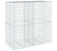 vidaXL Cesto Gabbione con Copertura 200x100x200 cm in Ferro Zincato, Muro di gabbione, Muro di Sostegno a gabbione, Recinzione di gabbione, gabbione