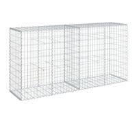 vidaXL Cesto Gabbione con Copertura 200x50x100 cm in Ferro Zincato, Muro di gabbione, Muro di Sostegno a gabbione, Recinzione di gabbione, gabbione